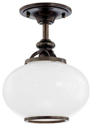 Hudson Valley Canton 1-Light Semi Flush, Old Bronze