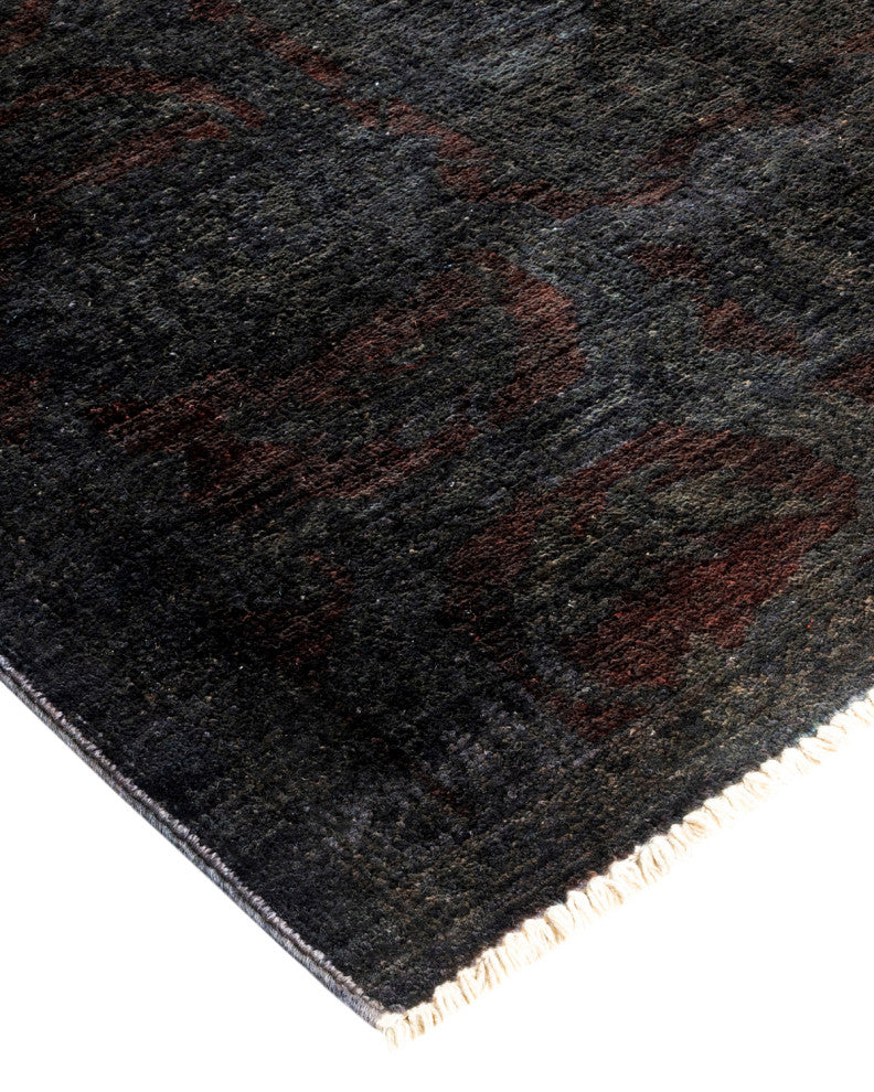 Fine Vibrance, One-of-a-Kind Hand-Knotted Area Rug Black, 6' 0" x 8' 8"