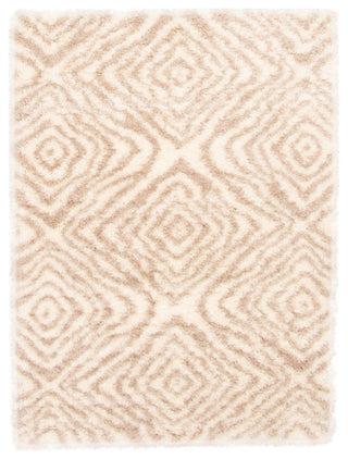 eCarpetGallery Shag Area Rug, Ivory, Tan, 6'7" x 9'6"