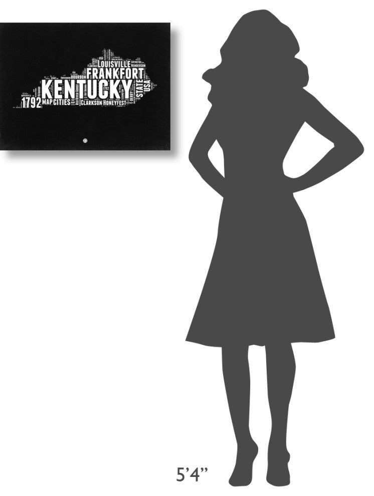 "Kentucky Black and White Map" Fine Art Print