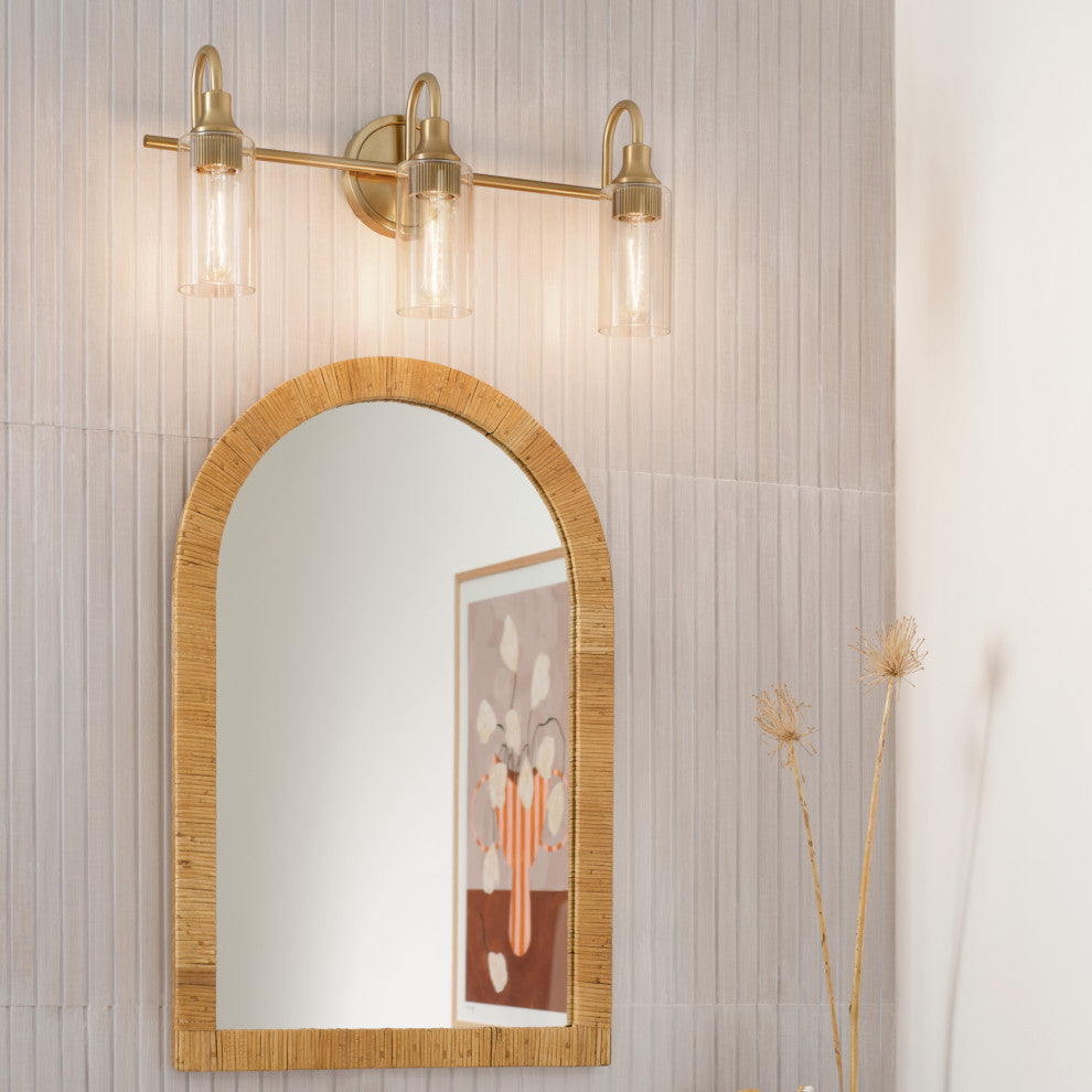 23" 3-Light Vanity Light With Clear Glass