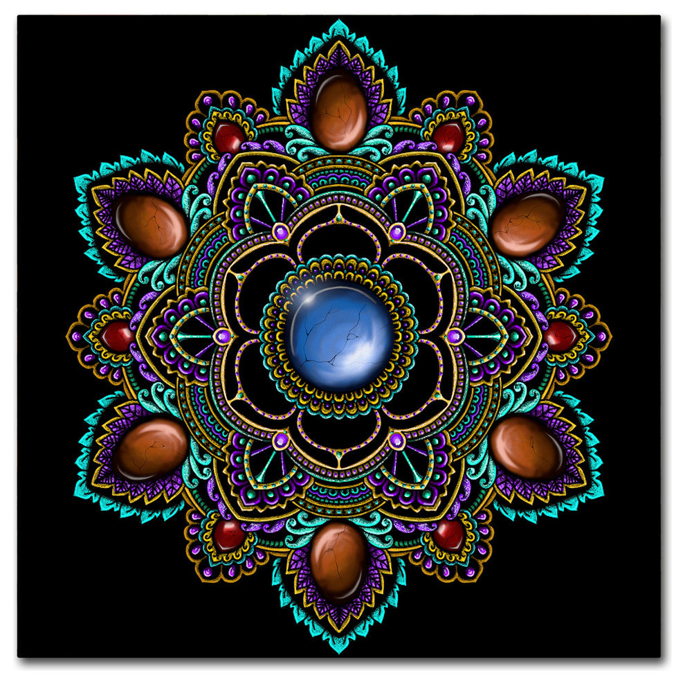 Delyth Angharad 'Gemstone Mandala' Canvas Art, 18" x 18"