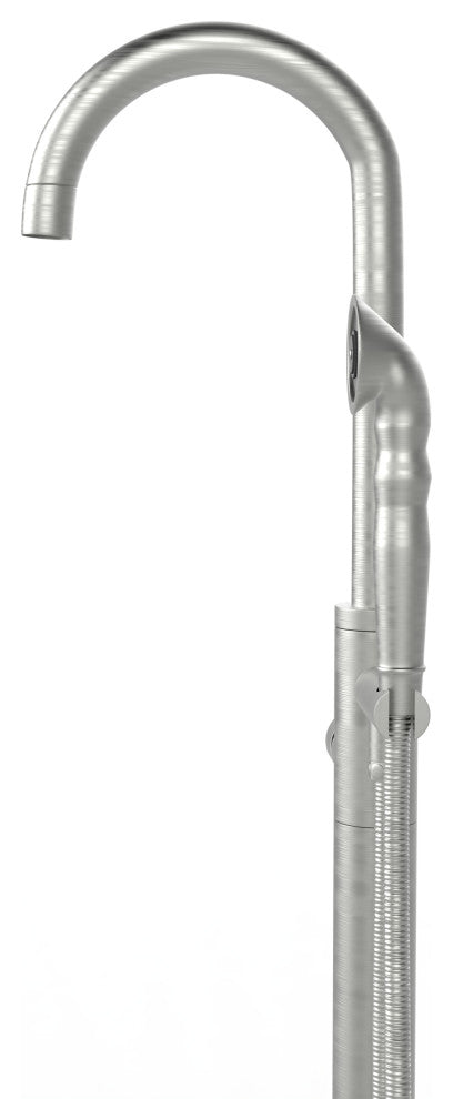 CastelloUSA Neptune Tub Filler Faucet, Brushed Nickel, Breeze Handle