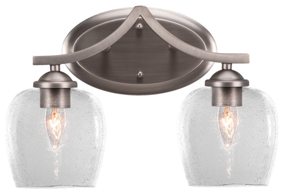 Zilo 2 Light Bath Bar Shown, Graphite Finish With 6" Clear Bubble Glass