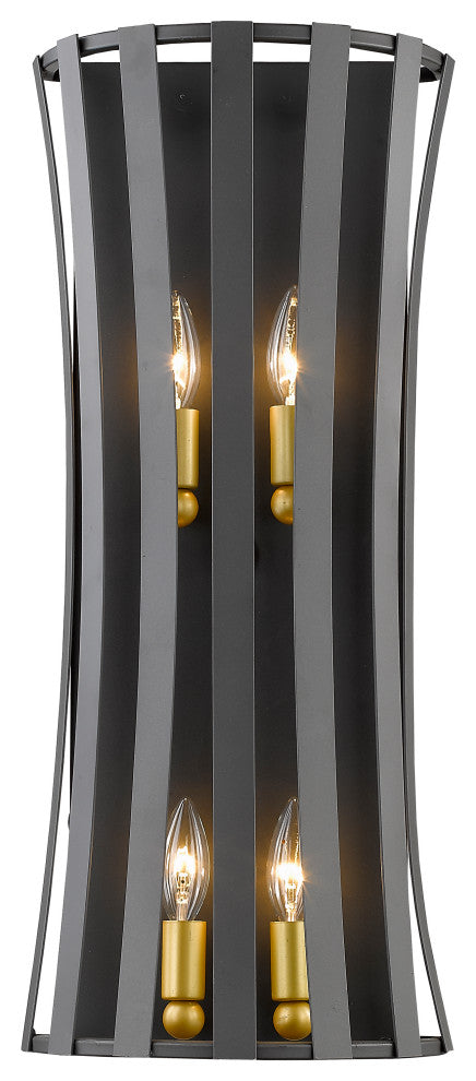 Z-Lite 4 Light Wall Sconce, Bronze Gold, 446-4S-Bzgd