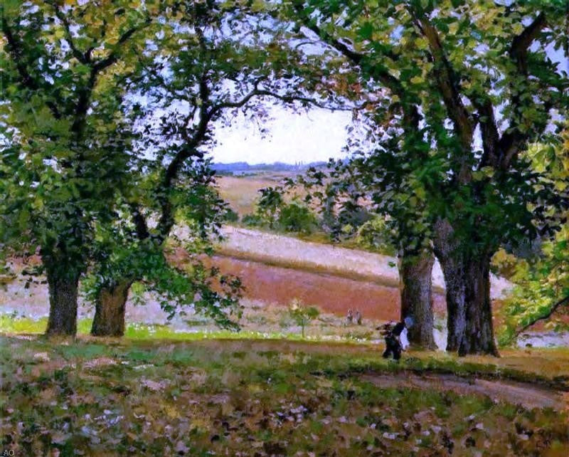Camille Pissarro Chestnut Trees at Osny, Gallery Wrapped Canvas Print, 20"x25"