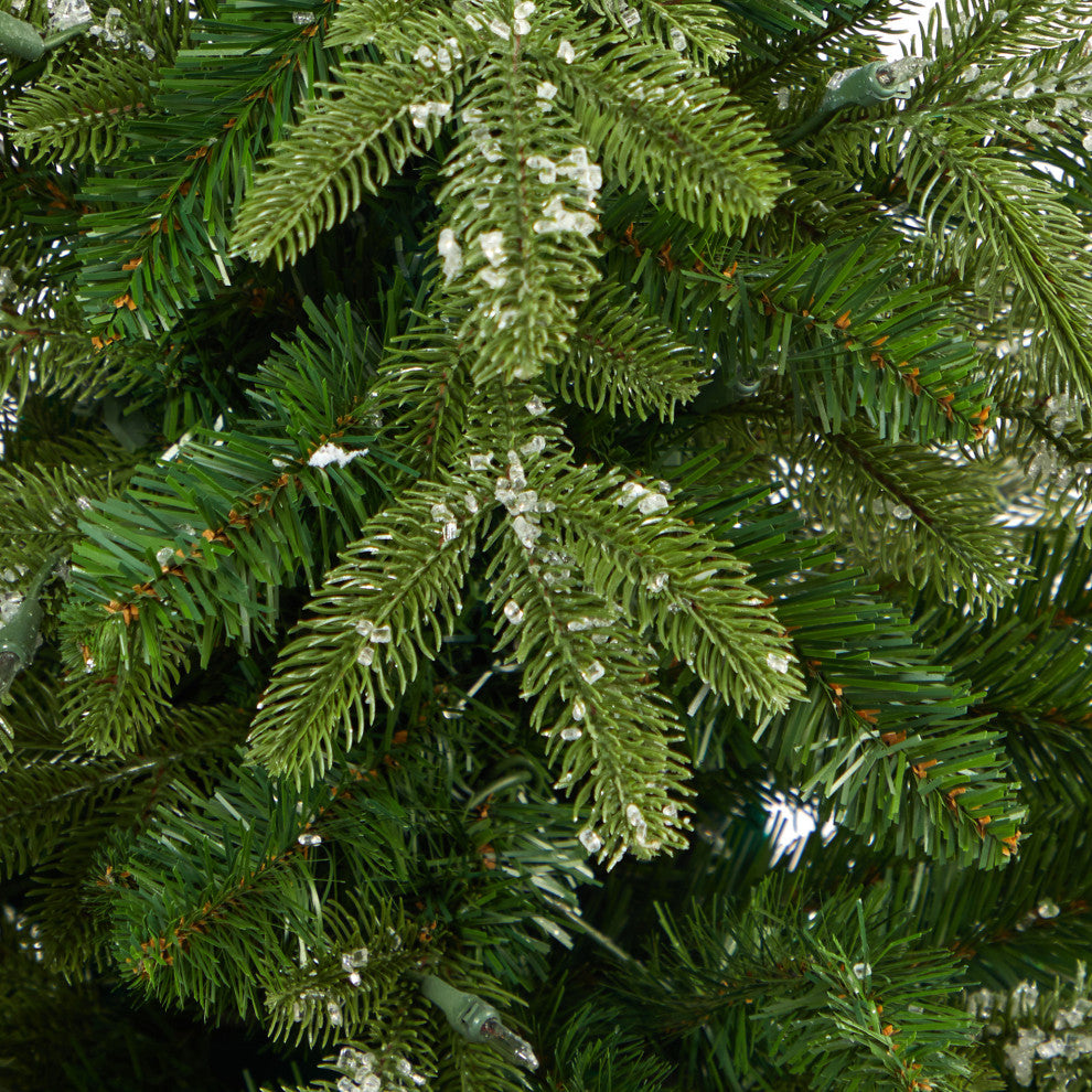 44" Snowed Grand Teton Fir Faux Xmas Tree W/Lights & Bendable Branches, Planter