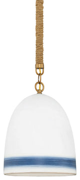 Hinkley Lighting 3364 Nash 10"W Mini Pendant - Heirloom Brass / Navy Stripe