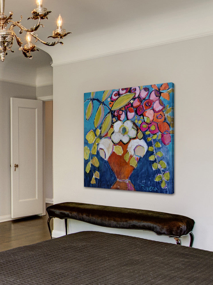 "Majestic Bouquet" Painting Print on Wrapped Canvas, 48"x48"