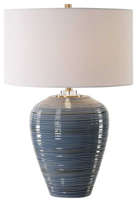 Uttermost Moher Glossy Blue Table Lamp