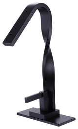 Deck Mounted Single Hole Bathroom Sink Faucet, Matte Black