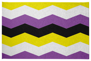 Non-Binary Chevron Chenille Rug, Non-Binary Chevron, 4'x6'