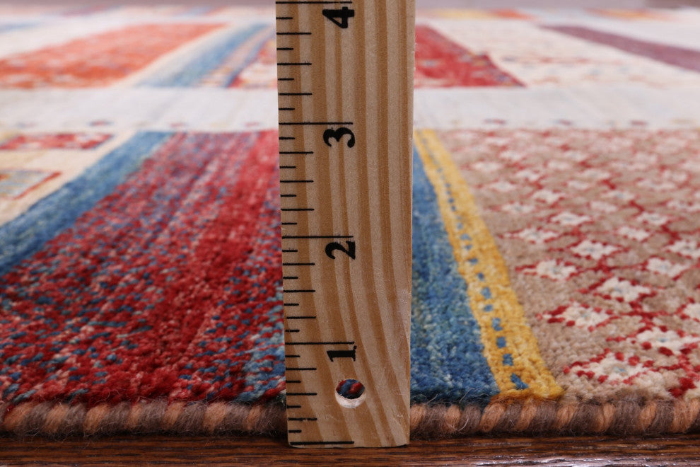 Tribal Persian Gabbeh Handmade Rug 6' 6" X 9' 11" Q9756