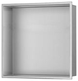 12in x 12in Ultra-thin Frame Recessed Stainless Steel Shower Niche, Stainless Steel Brushed