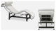 Le Corbusier LC4 Chaise Lounge, White Genuine Leather
