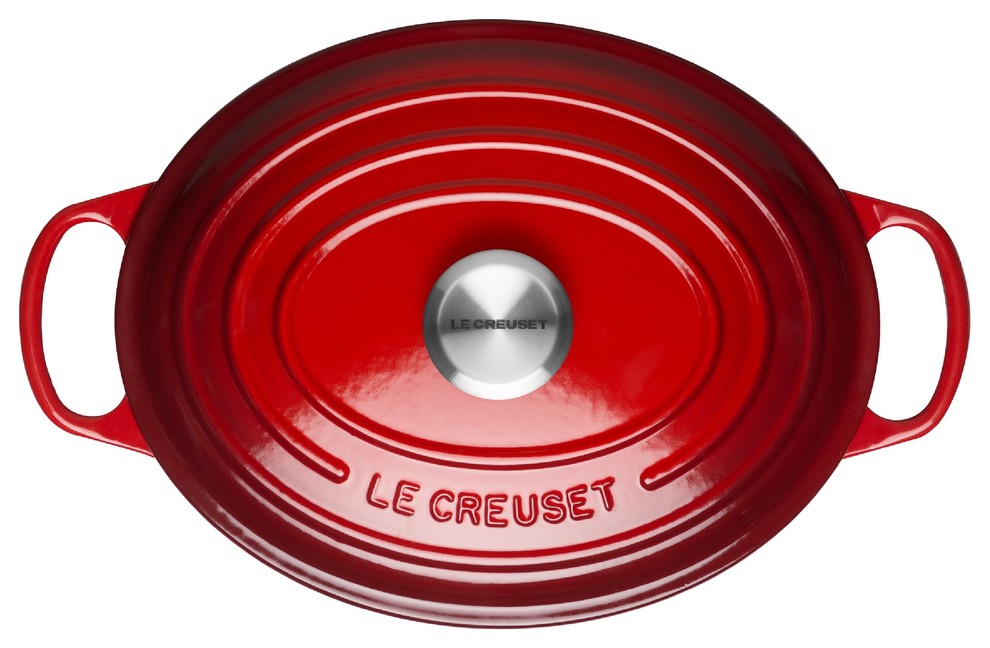 Le Creuset Signature Cast Iron Oval Casserole, 29 cm, Cerise