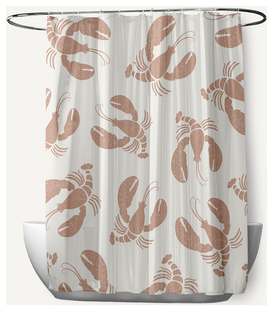 Lobster Fest Mauve 70" w x 73" h Shower Curtain