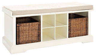Brennan Entryway Storage Bench, White