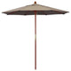 7.5' Wood Umbrella, Taupe