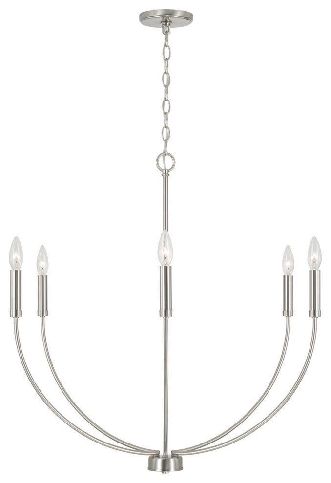 Capital Lighting 452161 Ansley 6 Light 30"W Taper Candle Style - Matte Black