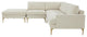 Serena Cream Velvet Large Left Arm Facing Chaise Sectional