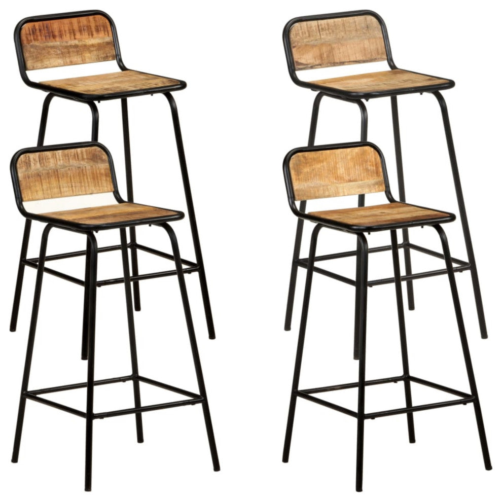 Vidaxl Bar Chairs 4-Piece Solid Mango Wood