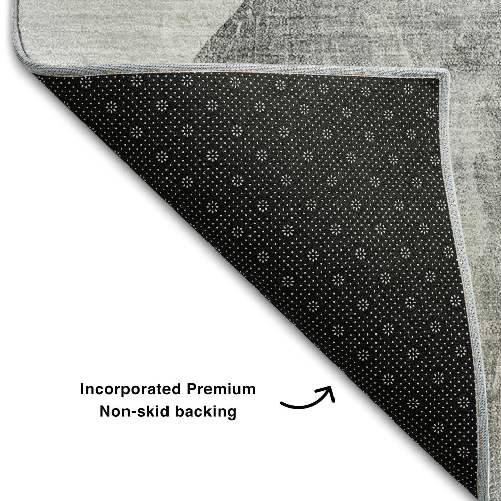 Premium Machine Washable Mayfield AMF547 Gray 2'6" x 3'10" Rug