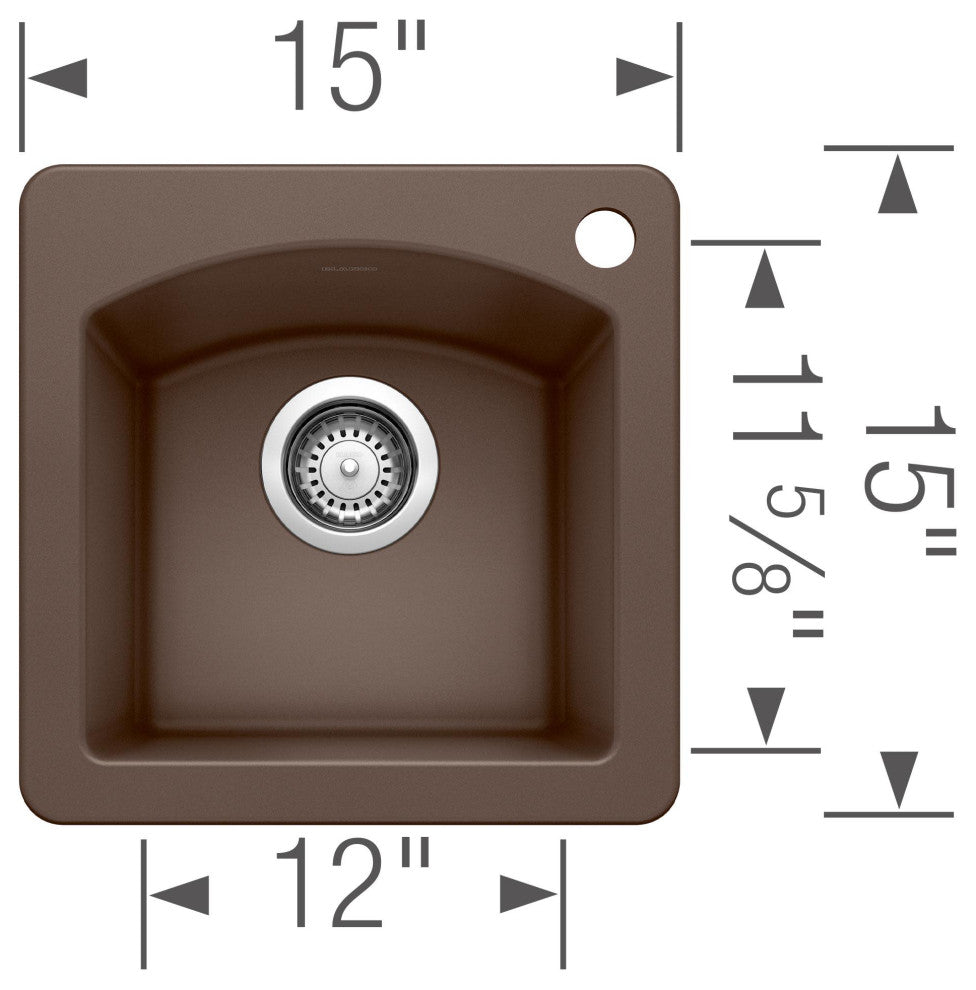Blanco 440205 Diamond 15" Drop-In or Undermount Single Basin - Soft White