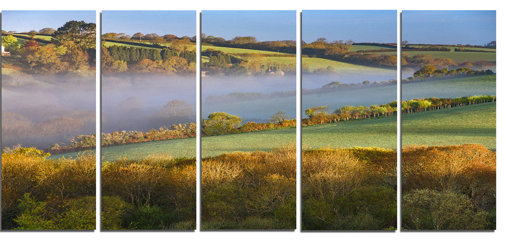 Cornwall South West England, Landscape Canvas Art Print, 60"x28", 5 Panels