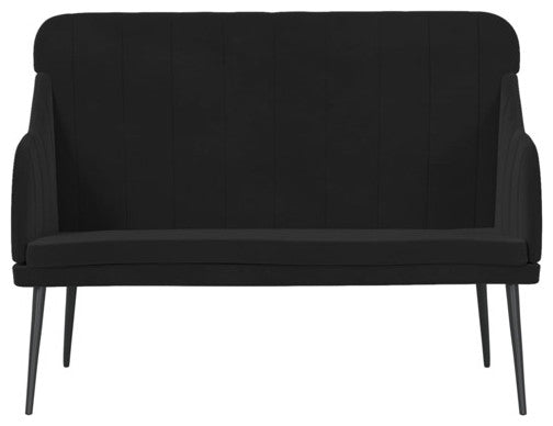 vidaXL Loveseat Accent Upholstered Loveseat Bench with Armrests Black Velvet