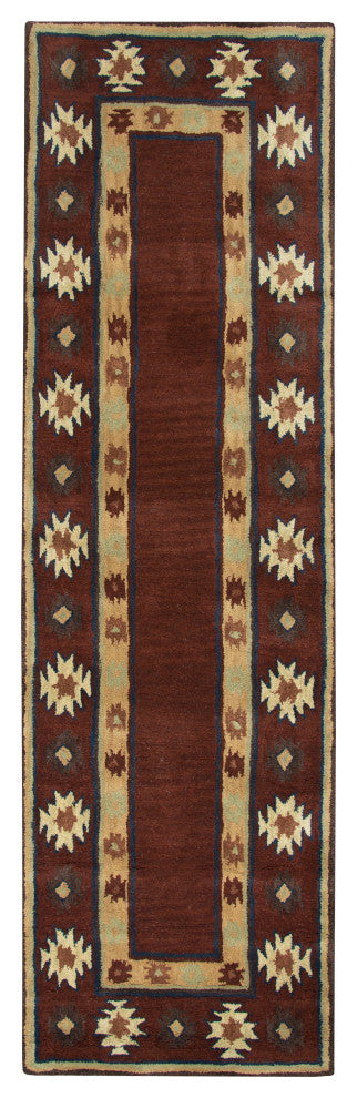 Southwest SU2014 Burgundy Southwest/Tribal Area Rug, Rectangular 8'x10'