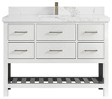 Parker 48 Single Sink Bath Vanity in White 2" Calacatta Nuvo
