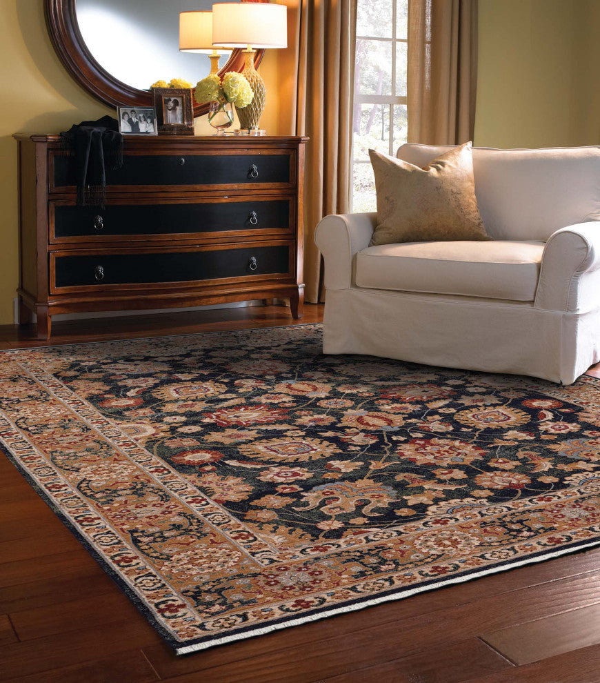 Kindred-Peshawar Woven Area Rug, Navy, Rectangle, 5'3"x7'10"