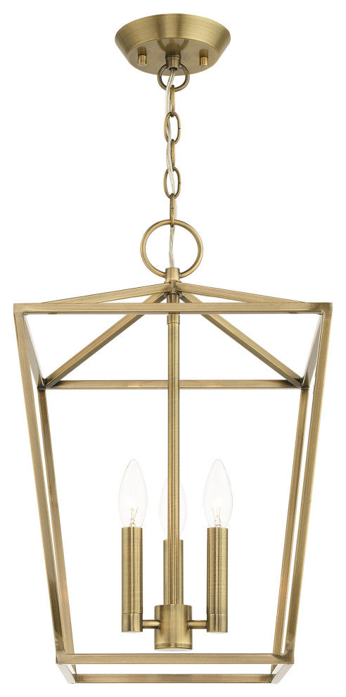 Devone 3 Light Antique Brass Lantern
