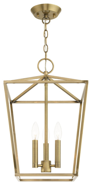 Devone 3 Light Antique Brass Lantern