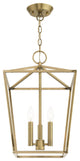 Devone 3 Light Antique Brass Lantern