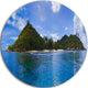 Tropical Island At Seychelles Panorama, Seascape Disc Artwork, 23"