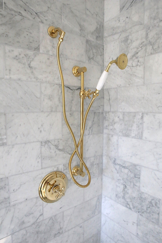 Showerscape Shower Slide Bar, Polished Brass
