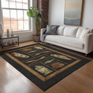 Addison Premium Washable Mayfield AMF144 Black 8' x 10' Rug