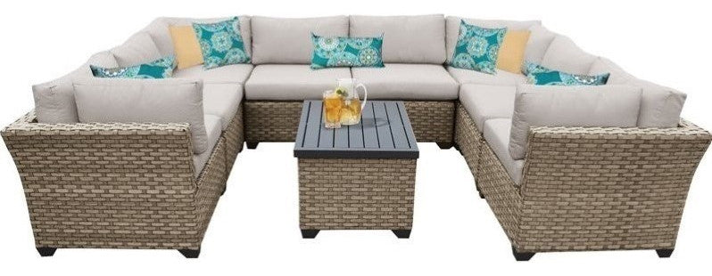 Monterey 9 Piece Outdoor Wicker Patio Furniture Set 09a