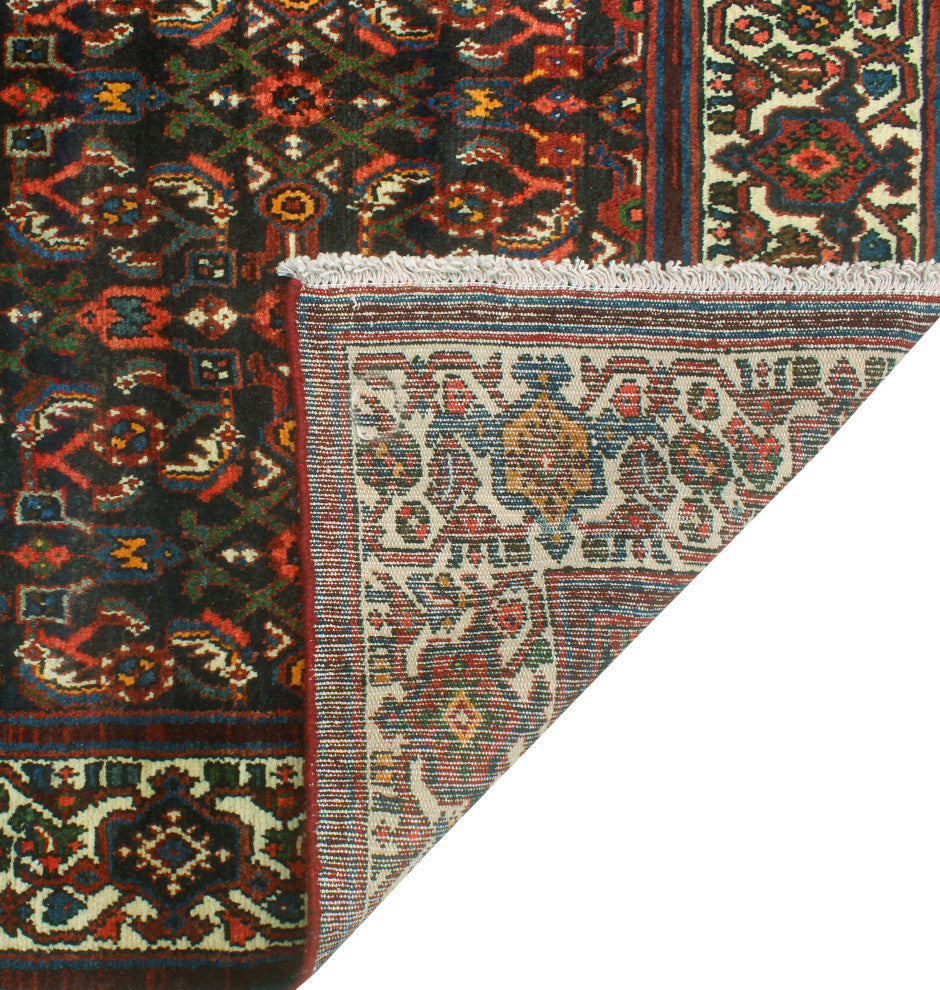 Fine Vintage Distressed Demet Charcoal/Ivory Runner, 3'4 x 9'5