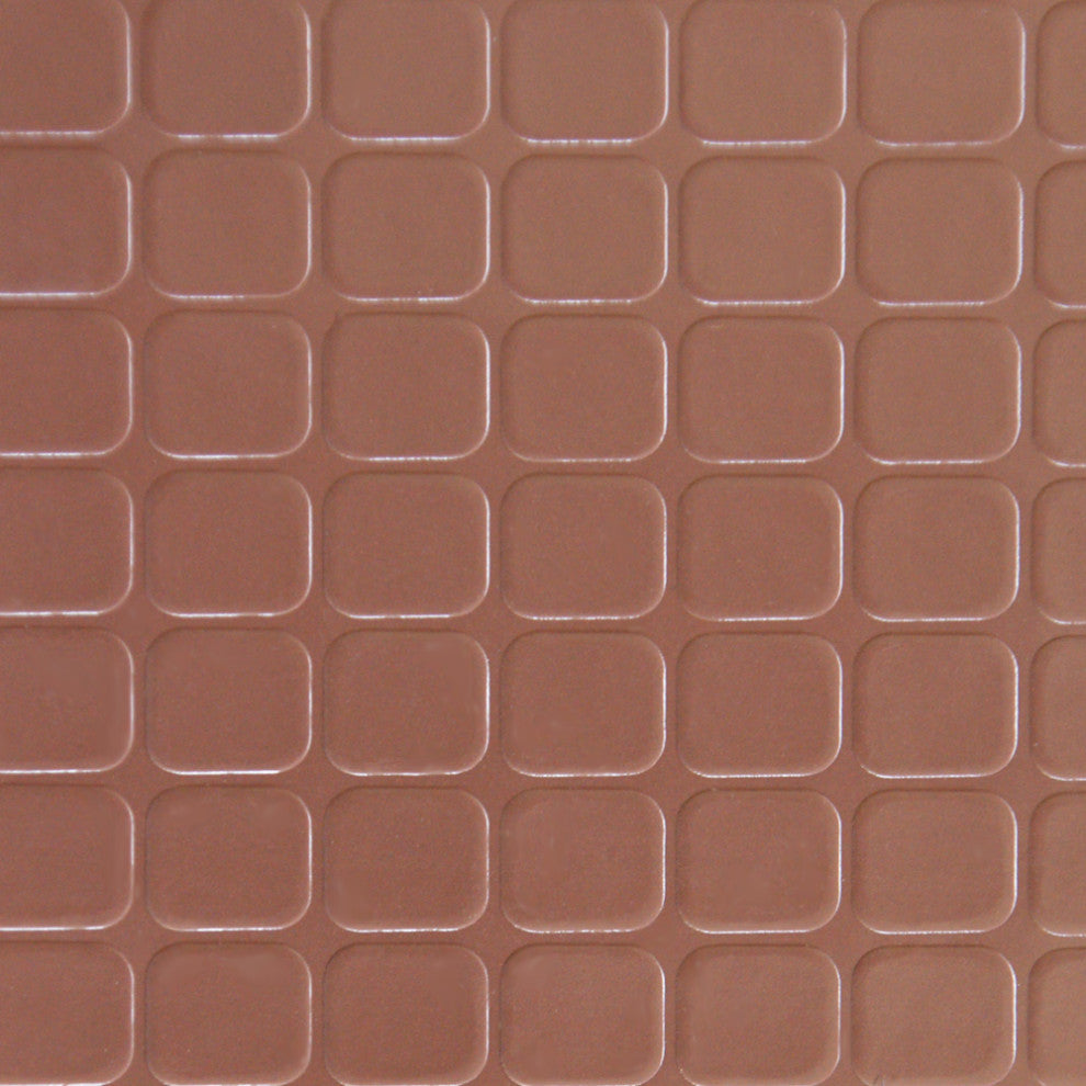 Rubber-Cal "Block-Grip" Rubber Flooring  - 3 Colors - Available in 17 Lengths, Brown, 4ft W X 35ft L