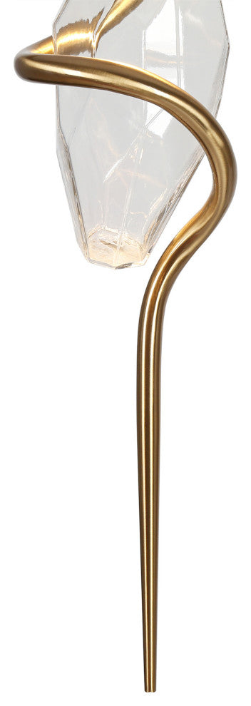 LNC Chrysanthemum 1-Light 5.1" Modern Unique Gold LED Pendant Light, Gold