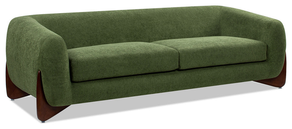 Alpine 90.5" Sherpa Sofa, Moss Green Fleeced Teddy