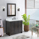 37" Single Vanity, Brown Ash With White Carrara Top, Right Doors/Right Oval Sink