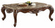 HomeRoots 35" X 58" X 20" Marble Cherry Oak Wood Coffee Table