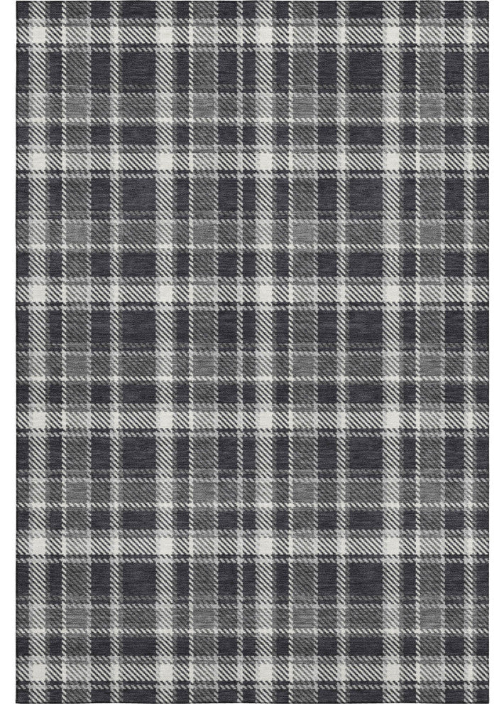 Premium Machine Washable Mayfield AMF563 Black 8' x 10' Rug