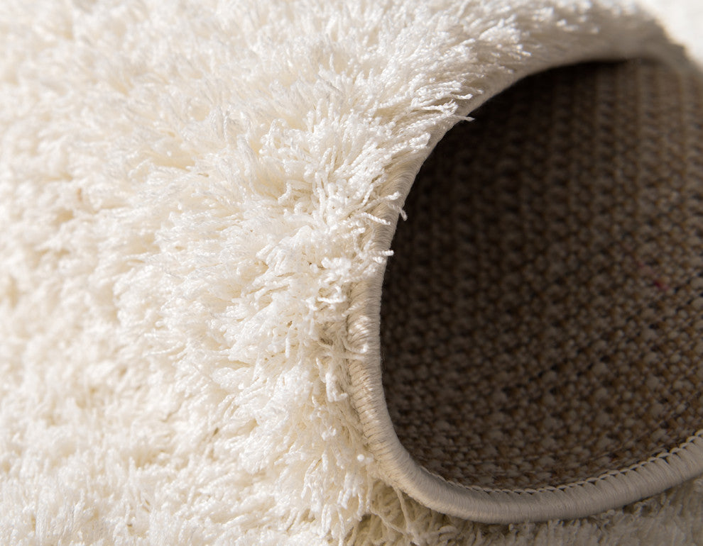 Unique Loom White Studio Solid Shag 4' 0 x 6' 0 Area Rug