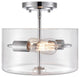 Verlana Collection 2-LIght 11" Brushed Nickel Semi-Flush