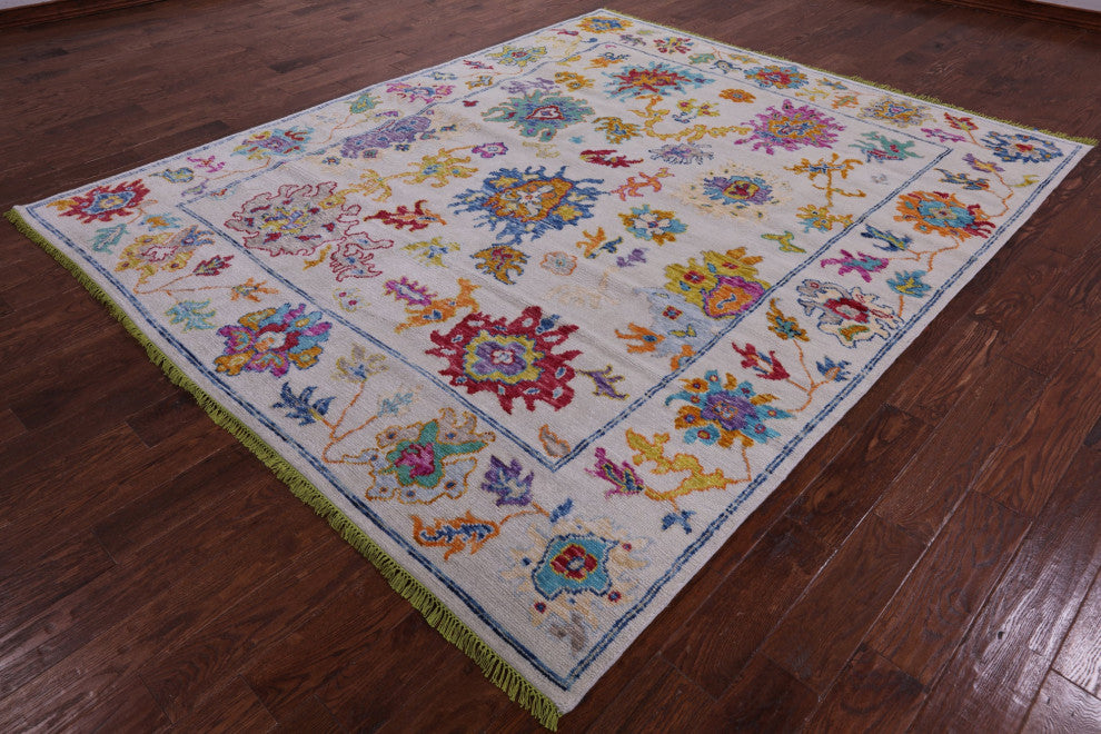 Turkish Oushak Handmade Wool Rug 8' 0" X 9' 8" - Q16069